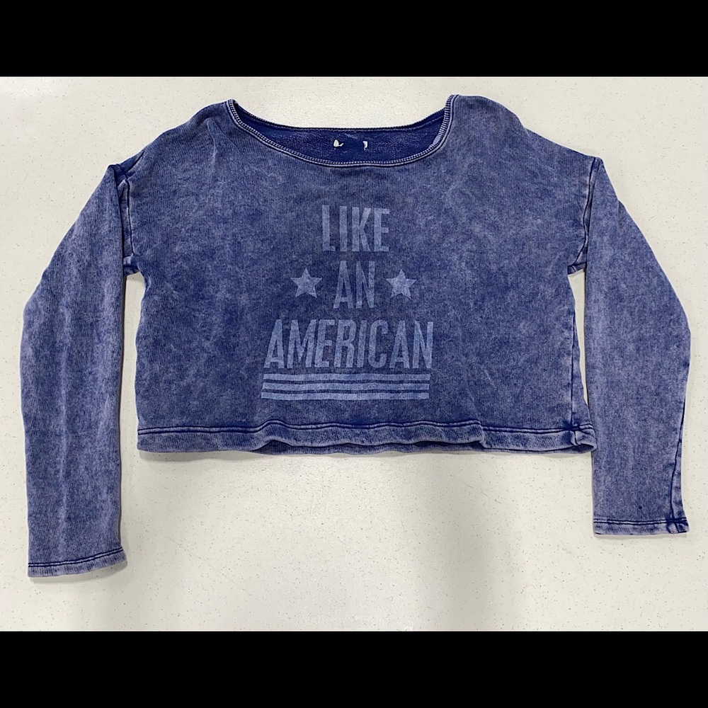 Distressed Long Sleeve Crop Top
